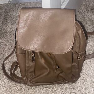 Brown Leather Backpack